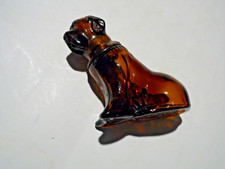 Vintage Avon Saint Bernard dog,brown glass,aftershave bottle,now empty