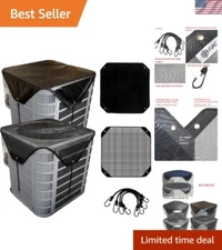 2-Piece Weather-Resistant AC Cover Set: 36x36 Black Mesh & Winter Defender