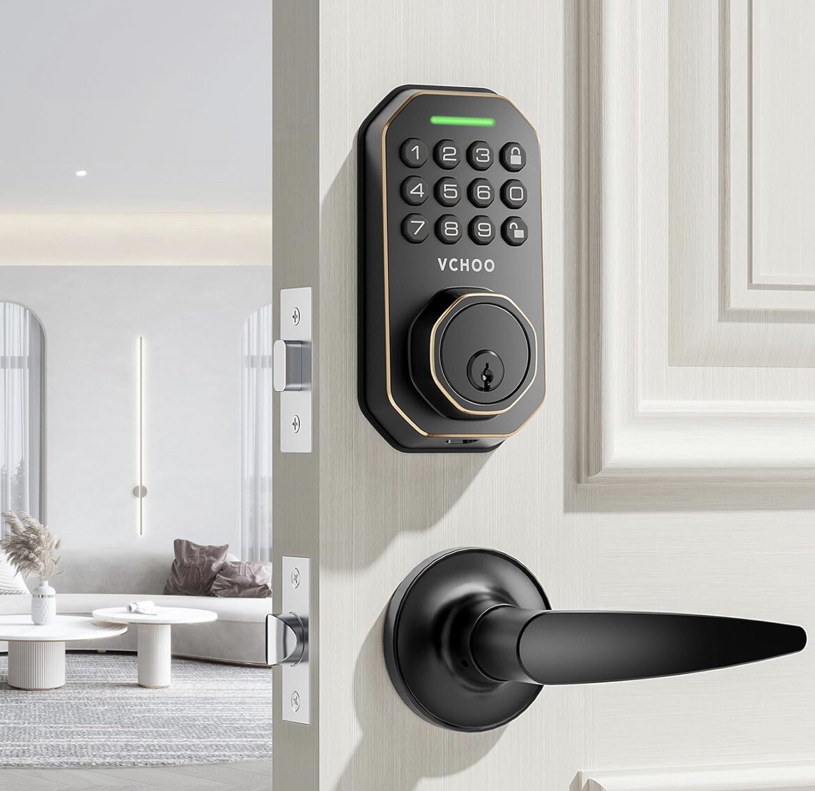 Smart Keyless Entry Deadbolt Lock with AutoLock & Anti-Peeping Keypad-image