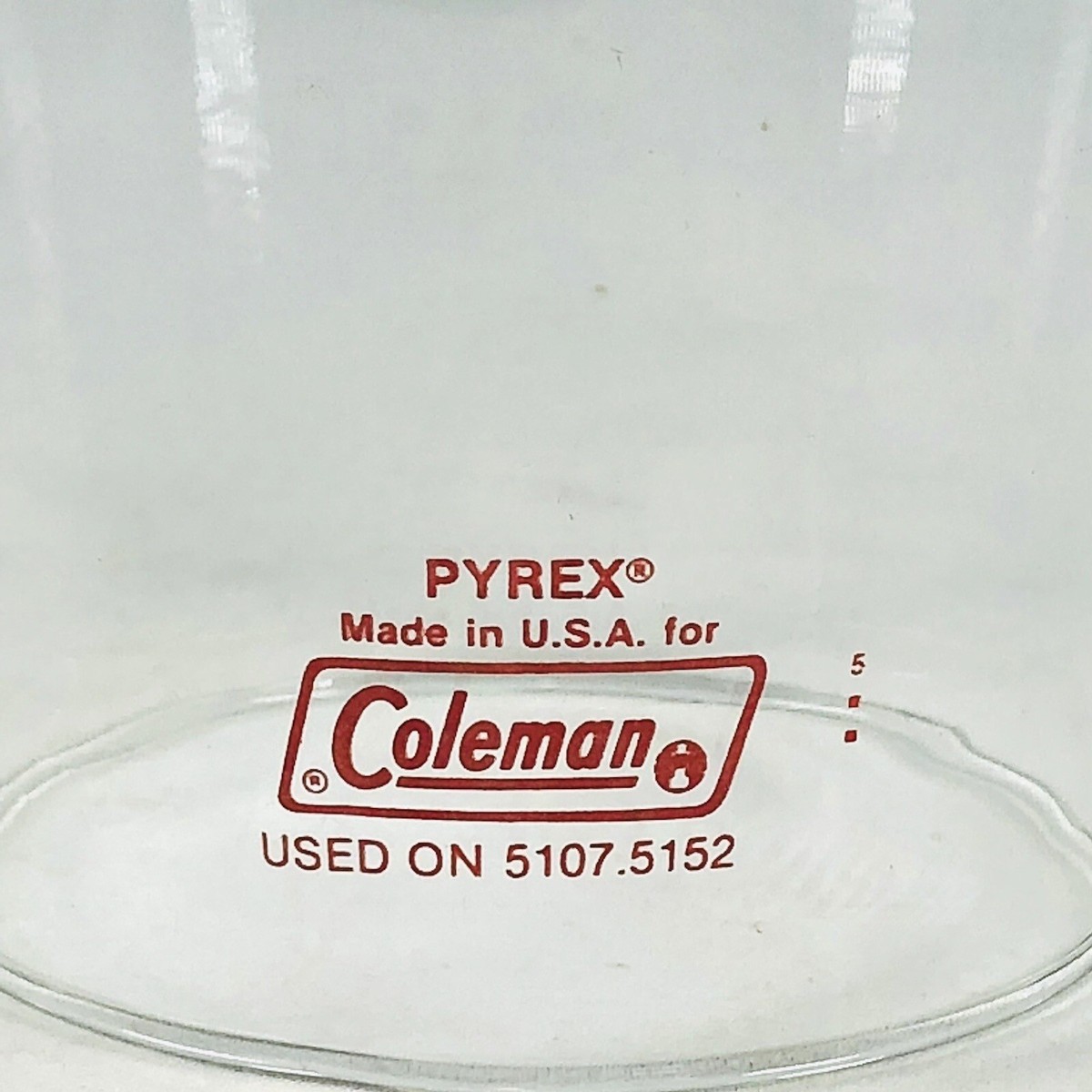 NOS US Coleman 5107 Globe Small Tapered Clear Red Pyrex NOS US Coleman 5107 Globe Small Tapered Clear Red Pyrex