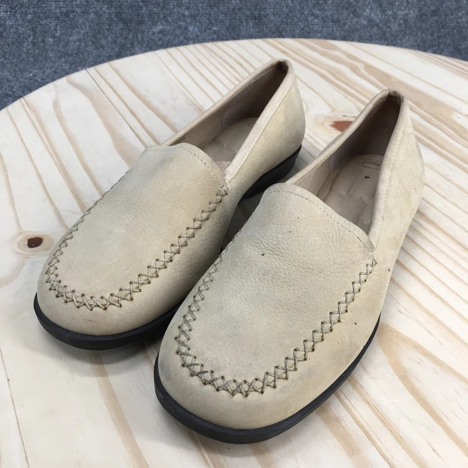 Zapatos Rockport para mujer 6 W informales sin cordones sin usar, en caja, mocasín con puntera W46022 cuero crema Foto 3 de 4