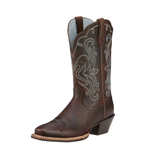 Ariat Distressed Brown Leather Slip-On Mules? ARIAT Western Boot Style Leather Cowboy Mules 6.5 Brown Slip  main image 4