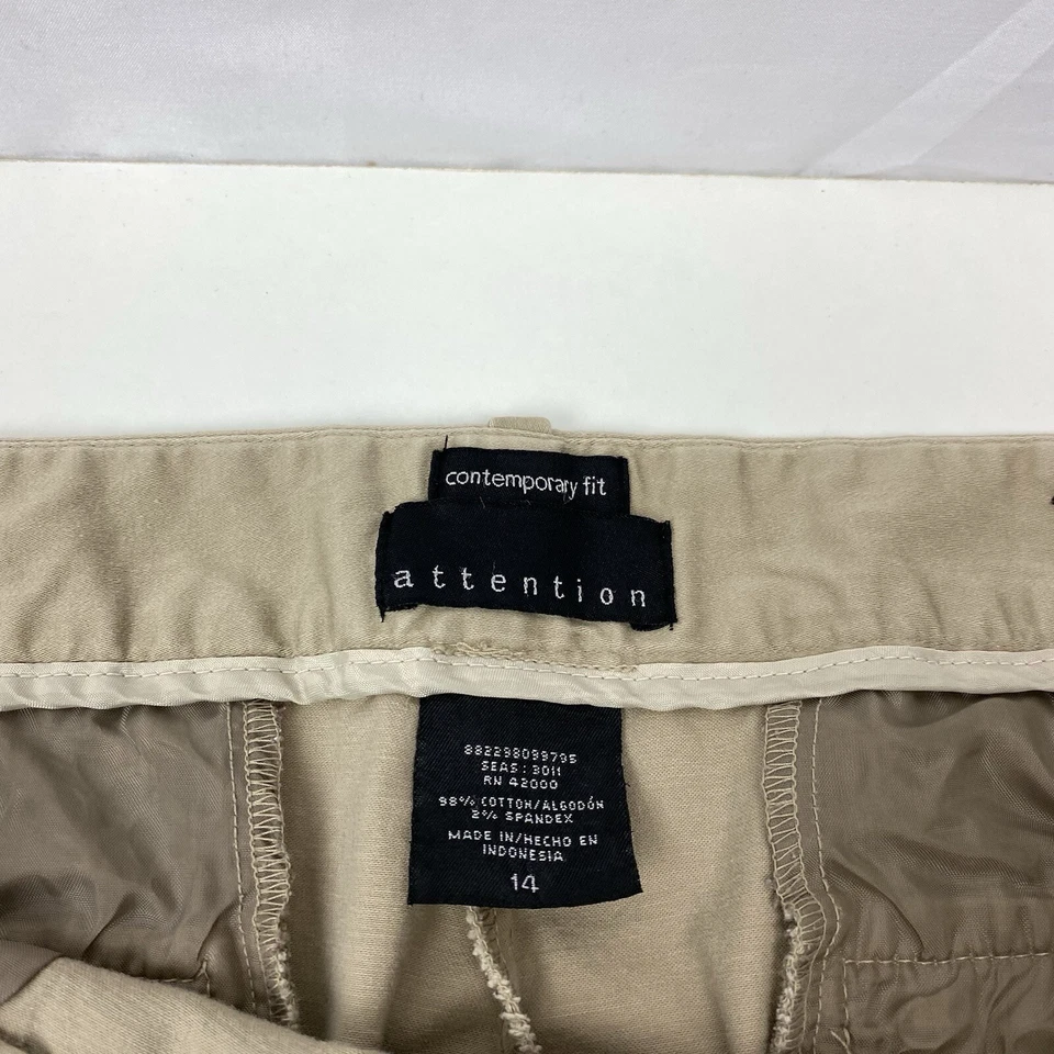 Внимание современный крой женщин размер 14 бежевый желтовато-коричневый карман брюки - Изображение 4 из 4