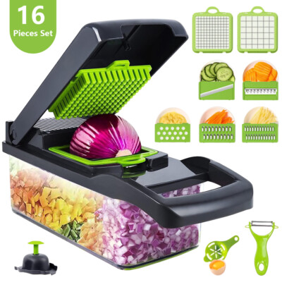 16-in-1 Vegetable Chopper Kitchen Slicer Durable Stainless Steel Food Chopper