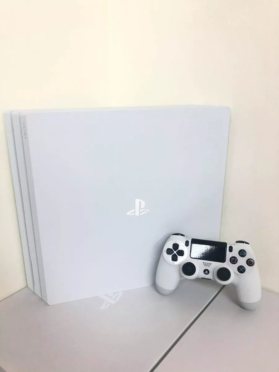 PS4 PlayStation 4 Pro Glacier White 1TB CUH-7000B SET Console Controller  w/o BOX