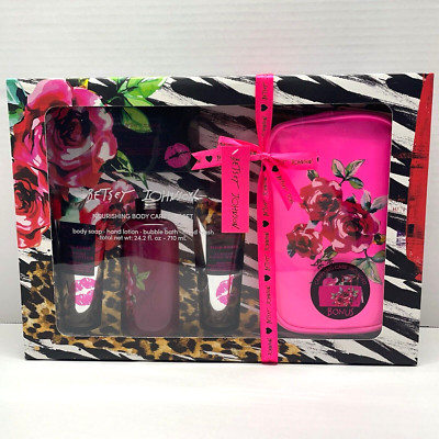 Betsey Johnson Nourishing Body Care Collection Vivid Roses Gift Set 4pcs + Bonus