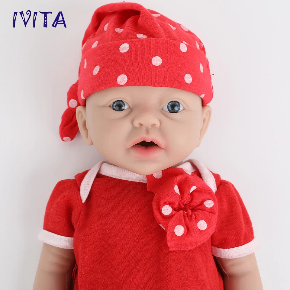 IVITA 15"Lifelike Reborn Baby Girl Newborn Full Body Silicone Doll Prematur - Image 3 of 4
