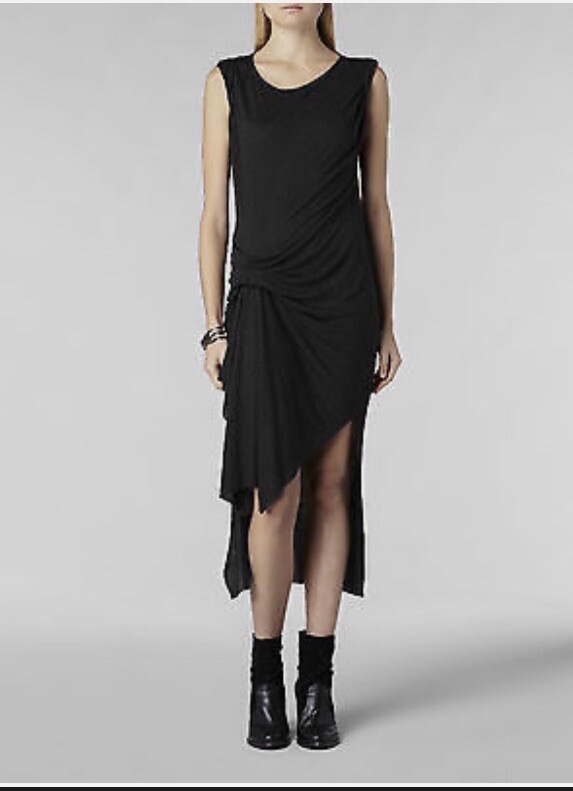 All Saints Riviera Jersey Dress UK 6 US 2 XS Sleeveless Charcoal
