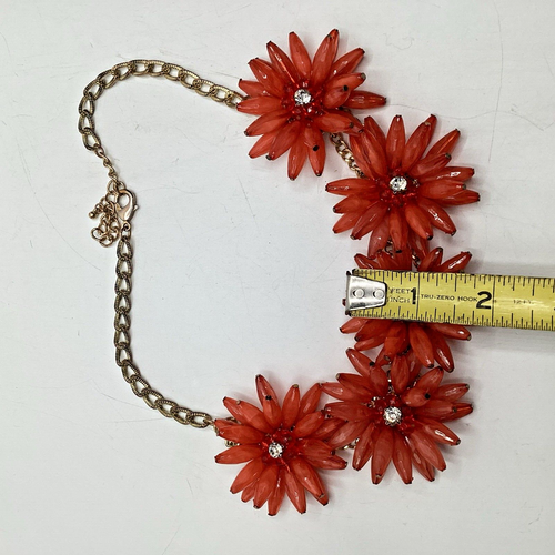 Vintage Metal/plastic Beads Pink Floral Chunky Statement Necklace - Picture 4 of 4