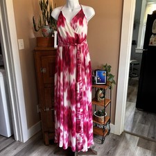 Premier Amour Maxi Dress Women’s 12 Strappy Custom Lined Chiffon Beachy Resort