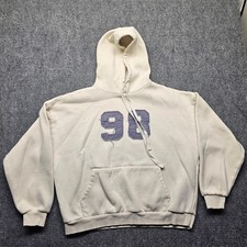 Edikted Cream 98 Graphic Hoodie Distressed Collegiate Sweatshirt Small