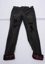 Judy Blue Women's Buffalo Plaid Patch Mid-Rise Jeans AP2 Black Size: 11/ 30