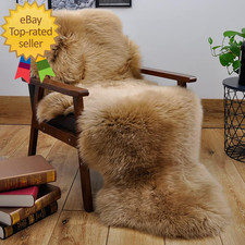Premium Genuine Sheepskin Rug Brown Real Australia Sheepskin Natural Luxury Fluf