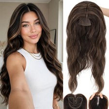 Hair Topper Top Piece Clip In Adjustabl Wire Lace Base Toupee Hairpiece as Human