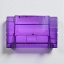 Clear Purple Super Nintendo Cartridge Shell Flash Cart Game Housing microSD Slot