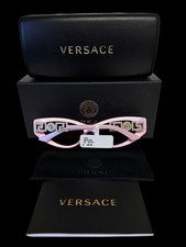 Versace Sunglasses Bright Greca Pearl Pink Clear Crystals VE4470B 5473/5 w/case