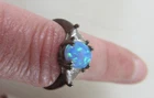 Avon Opal Sterling .925 Silver Ring Size 7 Vintage
