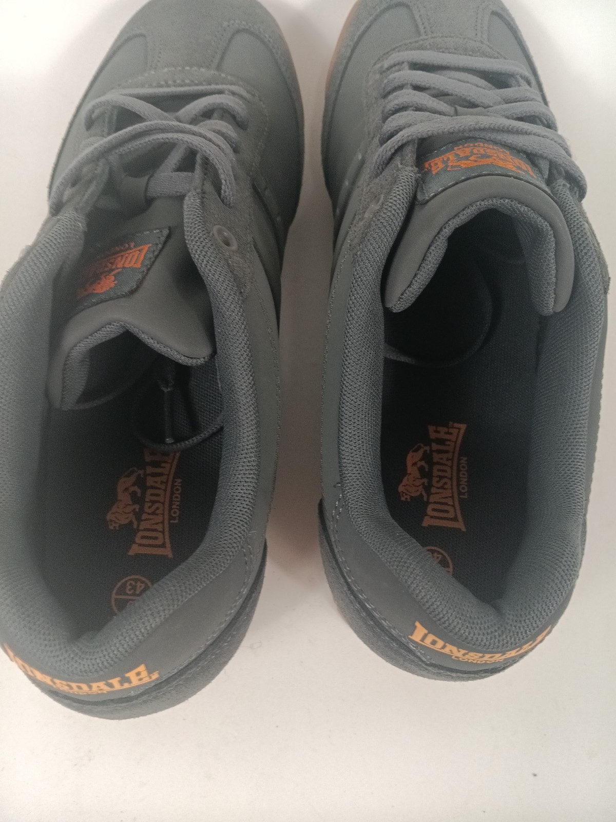 Lonsdale Lambo Size 10 Grey Orange Mens Low Top Sneakers London NEW image 6