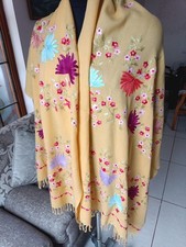 100 CASHMERE PASHMINA  FLORAL CREWEL EMBROIDERED STOLE  12 DESIGN CHOICE