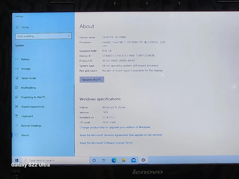 LENOVO IDEAPAD-Y470 14"" PANTALLA RAM 8GB ALMACENAMIENTO 750GB CORE i7 2da GENERACIÓN GAIMING Foto 2 de 4