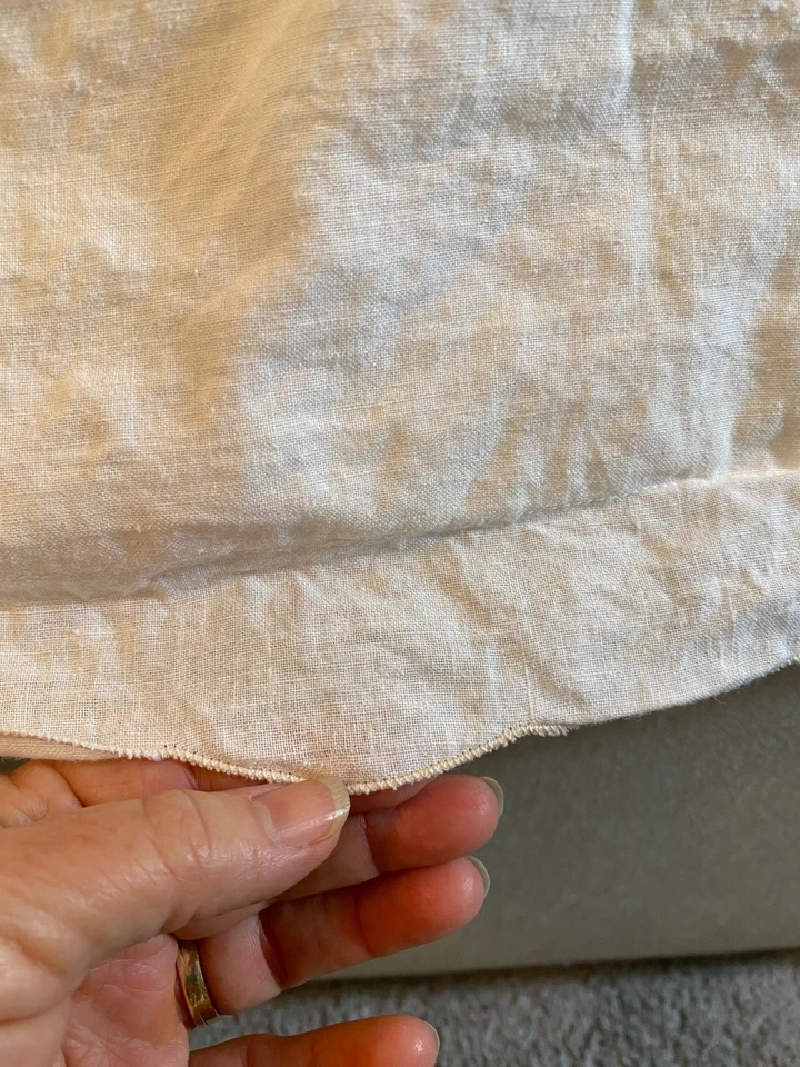 Edredón Queen vintage con encaje Battenburg algodón/ramie victoriano romántico vieira Foto 2 de 4