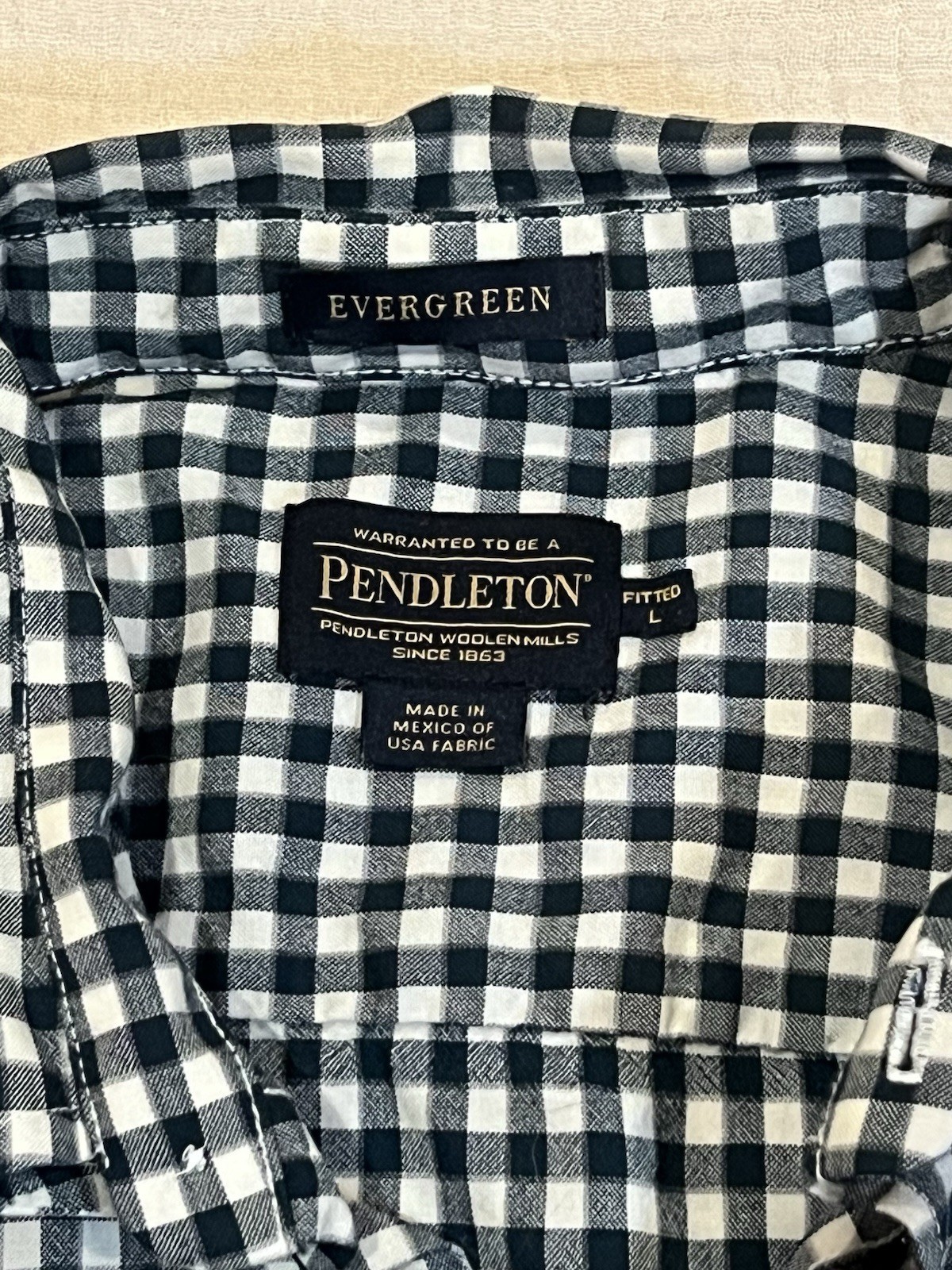 Pendleton Men Evergreen  Virgin Wool Button Down … - image 4