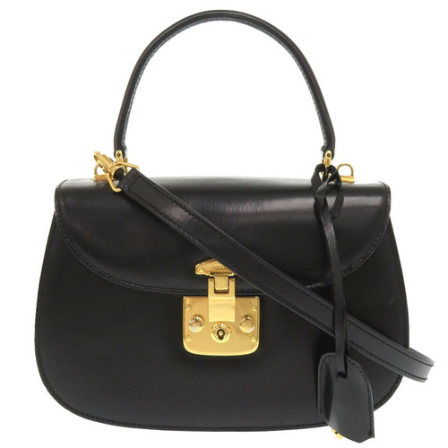 Gucci i lock Leather Black 000 46 0210 2WAY Handbag 0066 r18_0702