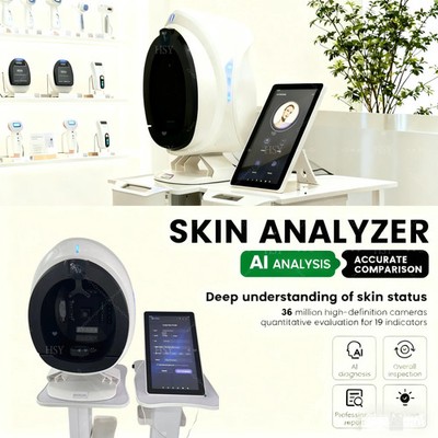 New Q1 Skin Analyzer 15.6 Inch 3D Facial Skin Analyzer Machine 9 Light Spectrum