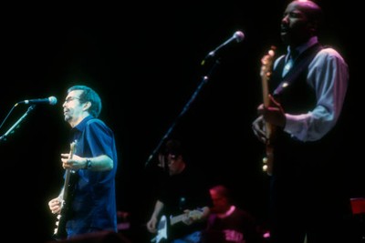 Eric Clapton performs with bassist Nathan East at Madison Square G- Old Photo