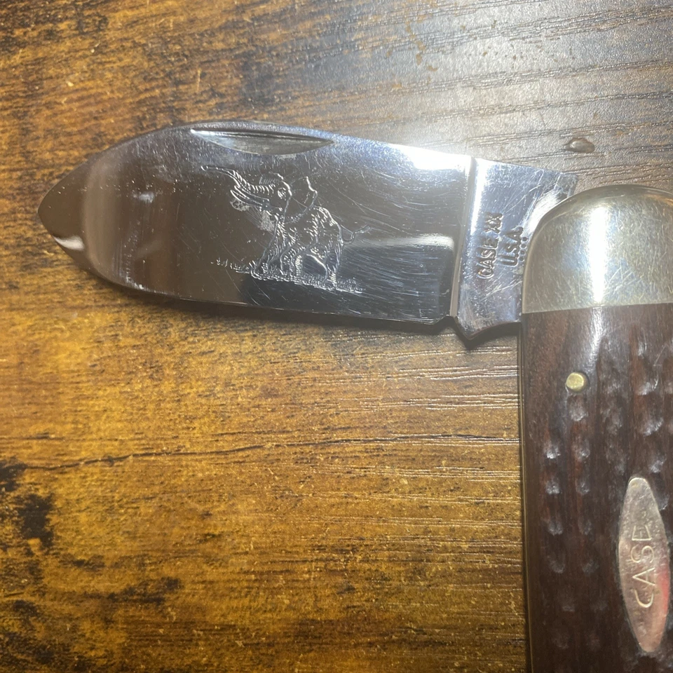 Case 1976 Unused 4-Dot 6250 Awesome Pakkawood Elephant Toe Knife - Image 2 of 4