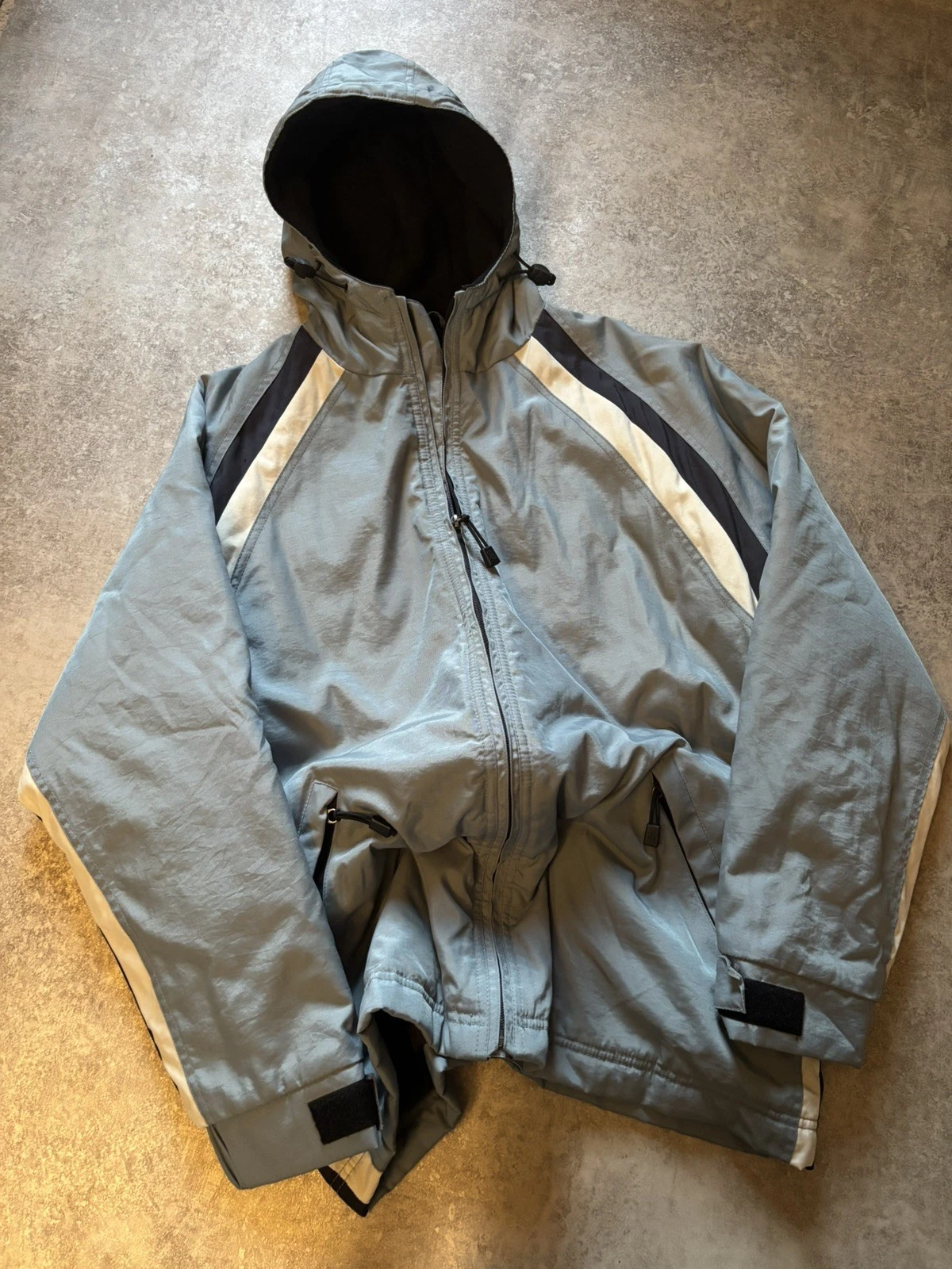 Y2k Old Navy Winter Coat / Jacket w Hood Snow Light Blue White Size Medium