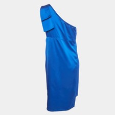Stella McCartney Blue Satin One Shoulder Mini Dress M
