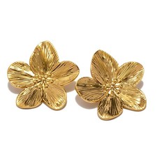Gold Flower Earrings for Women Large Dangle Studs Boho