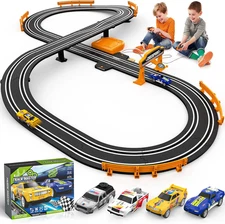 Slot Car Race Track Sets for Boys Race Car Track with 2 High-Speed Slot Cars Toy