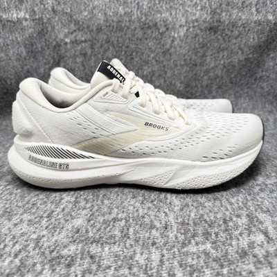 Brooks Adrenaline GTS 23 White Grey Running Shoes 1204261B137 Womens 7 Medium B