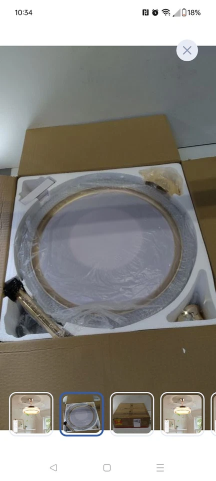 42'' Remote Control Low Profile Ceiling Fan Dimmable Noiseless 6 Wind Speeds - Image 2 of 3