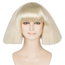 Short Blonde Straight Wig for Girls Fashion Party Hair Halloween Costume