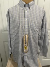 ROUNDTREE  YORKE Gold Label Non Iron Poplin Button Up Shirt 18 35 Mens NWT