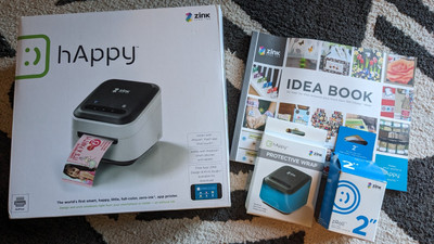 New Zink Happy Wireless Smart App Printer Zero Ink Tech + Book + Proactive Wrap