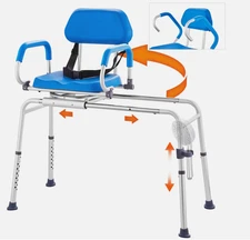 VEVOR  330LBS Sliding Tub Transfer Bench Shower Chair w/360 Degree Swivel Seat