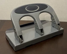 Heavy Duty Metal 3 Hole Punch Silver 11” X 6” Working