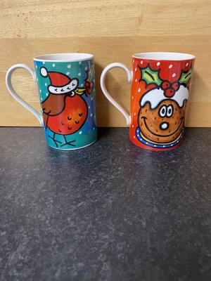 2 Dunoon Scotland Festive Fun Jane Brookshaw Christmas Crackers Tassen