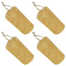 Natural Loofah Sponge 4 Packs , 6  Natural Loofah Exfoliating Body Scrubber