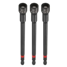 3pcs Nut Driver Drill Bits 3/8 Inch Socket 1/4" Hex Shank 6" Magnetic Setter