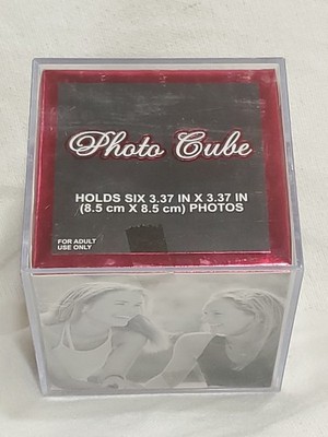 Vintage 1970s Photo Block Acrylic Cube Square Picture Frame C14
