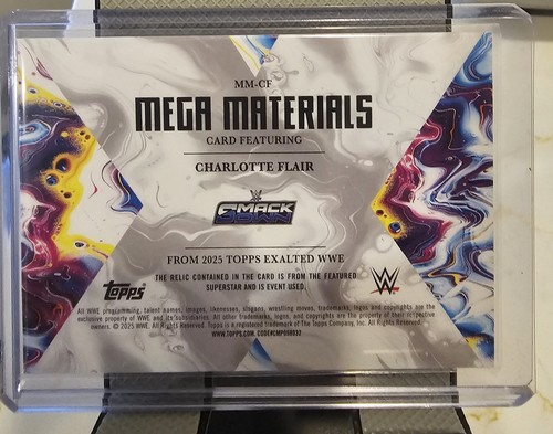 2025 Topps Exalted WWE Mega Materials Charlotte Flair Event Worn Patch Relic - Picture 3 of 4