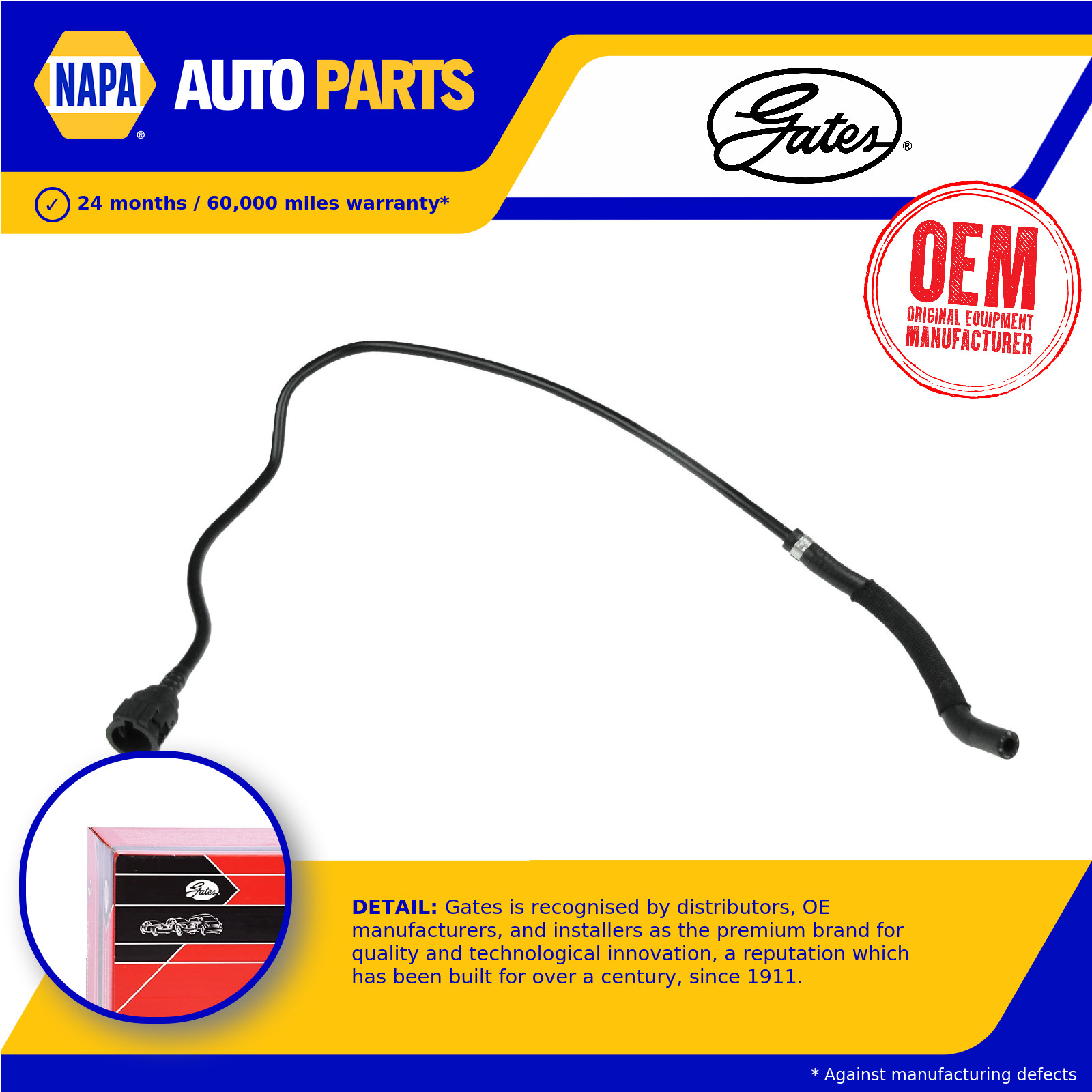 Heater Hose fits BMW 130 E81, E87 3.0 05 to 11 Coolant Gates 17127565093 Quality