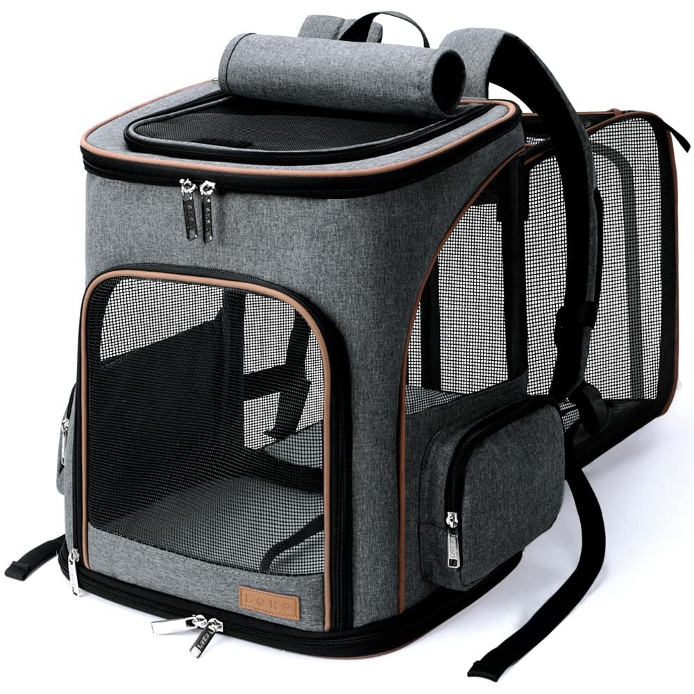 Zaino Porta Gatto Cane Lekesky Design Moderno - Estensibile Grigio