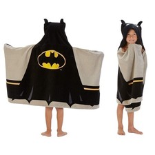 Batman Kids Bath/Pool/Beach Cotton Terry Hooded Towel Wrap, 24" x 50"