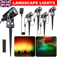 4 Spot Lights Outdoor Waterproof RGB Spotlights Color Changing Garden Uplighters